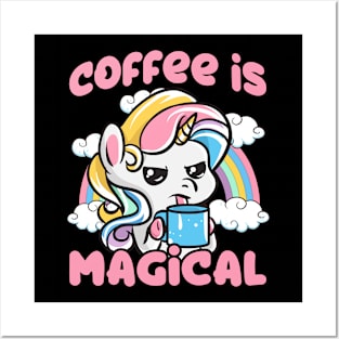 Coffee Is Magical Caffeine Unicorn Posters and Art